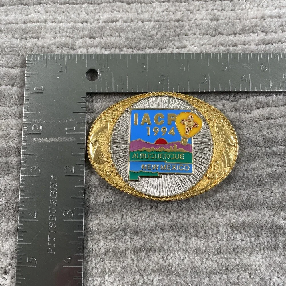 Vintage TLB Belt Buckle Mens One Size Multicolor IACP 1994 Albuquerque NM 90s